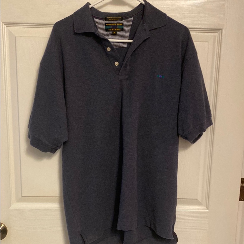Alexander Julian Colours Blue Polo Shirt Classic Style Medium